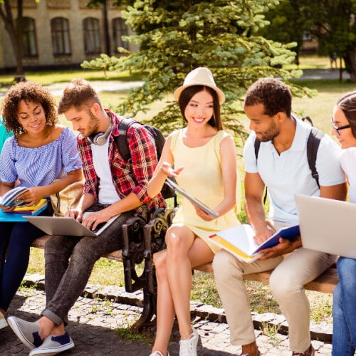 People engaging with social media content