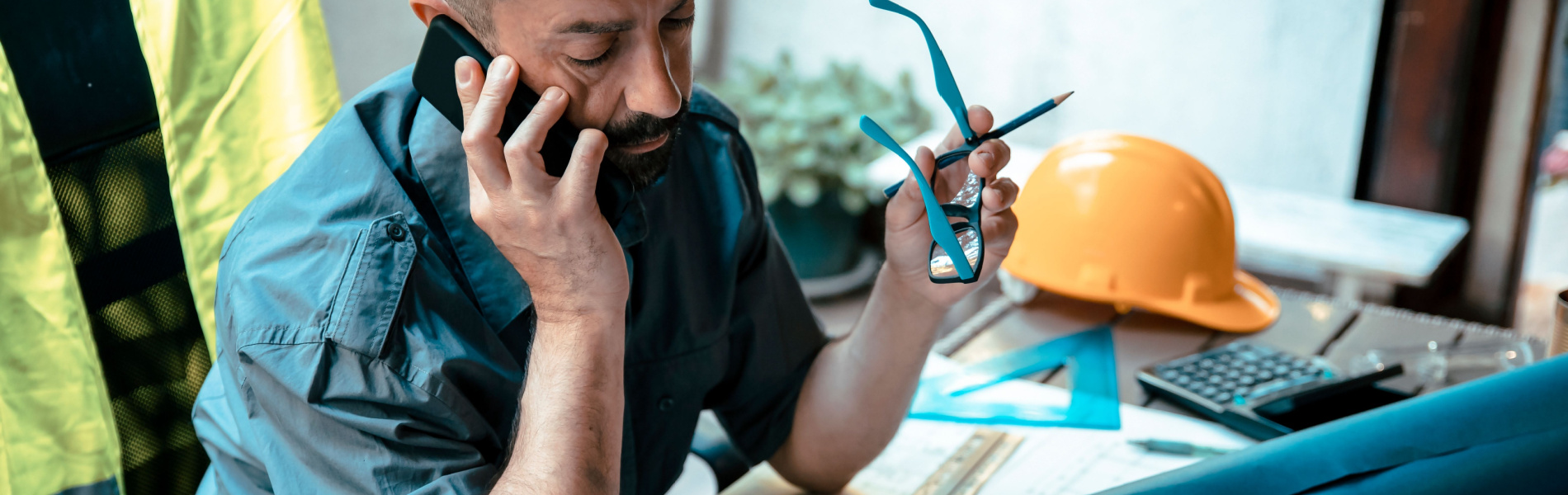 Home service technician performing professional repair work at a residential property