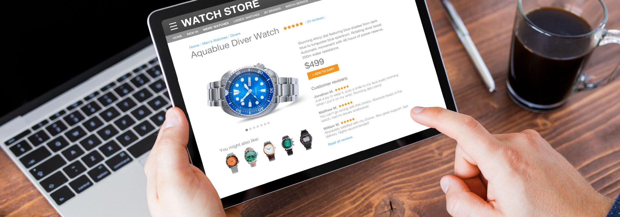 Optimized eCommerce product page with pricing, reviews, and conversion elements that drive SEO revenue growth